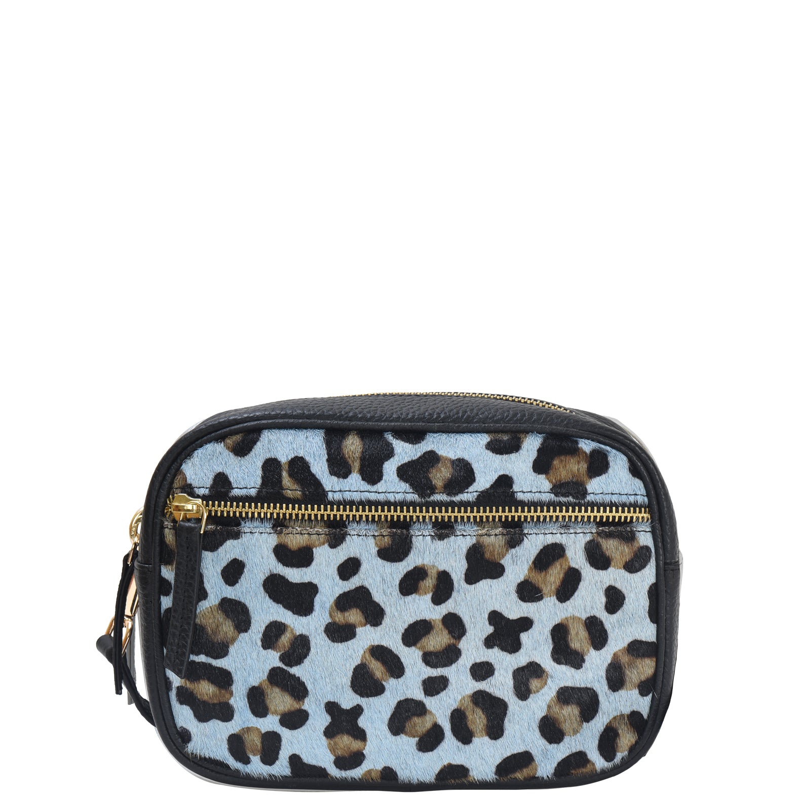 Blue leopard print bag sale