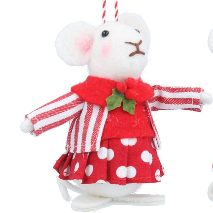 Mr & Mrs Festive Mouse Decoration