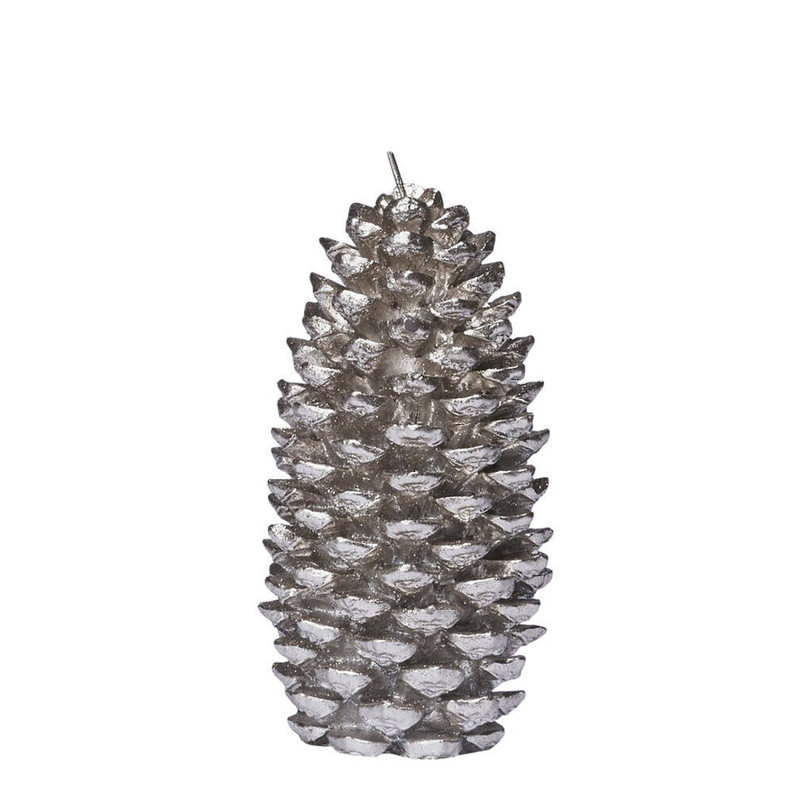 Christmas Pinecone Candle - Silver