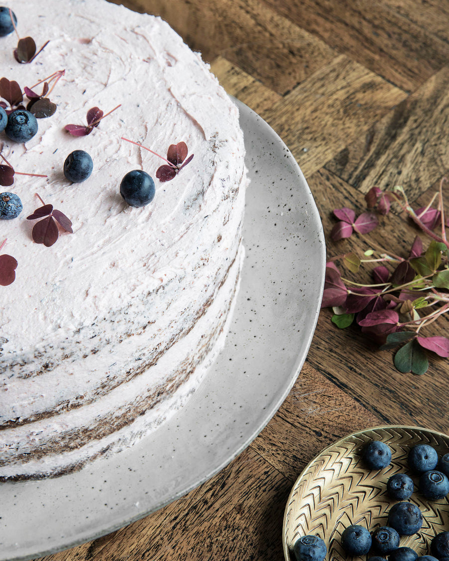 Glazed Stoneware Cake Stand