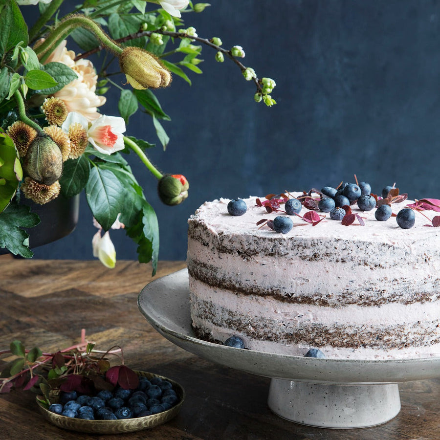 Glazed Stoneware Cake Stand