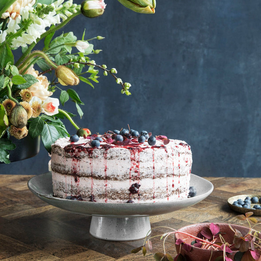 Glazed Stoneware Cake Stand