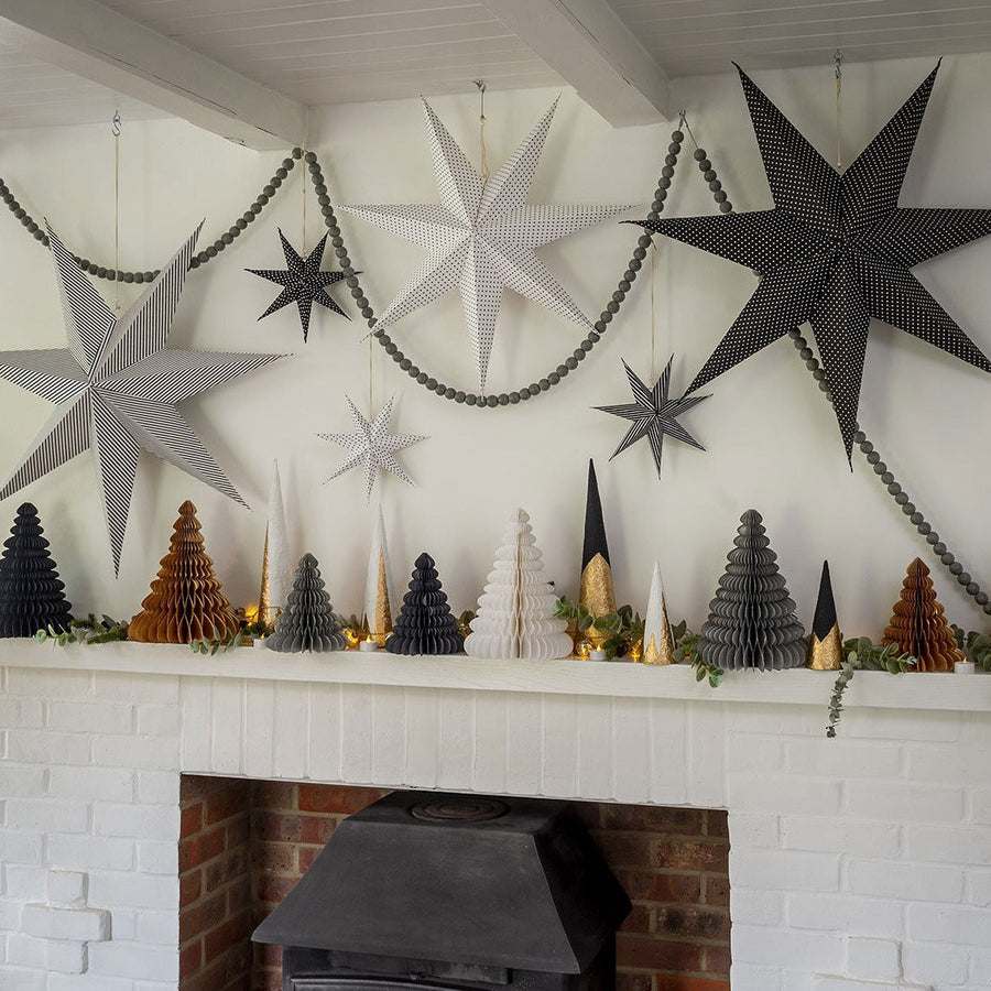 Set of Three Of Monochrome Paper Stars