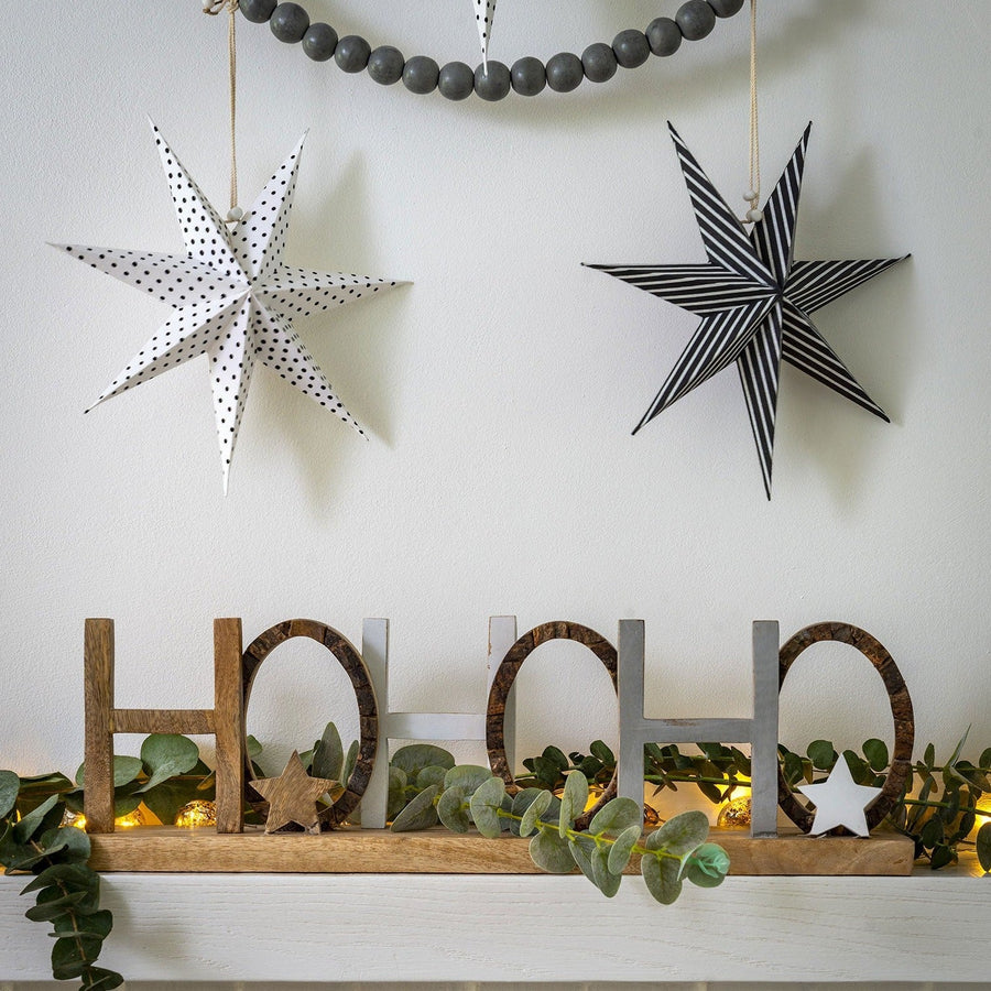 Set of Three Of Monochrome Paper Stars