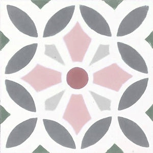 MAROQ Cement Tile - Turquoise and white tile