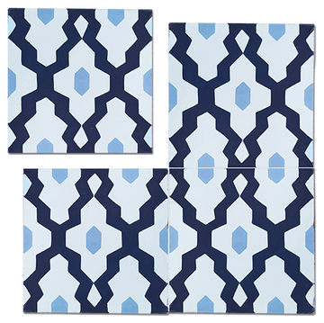 SOUK Cement tile - blue and white tile