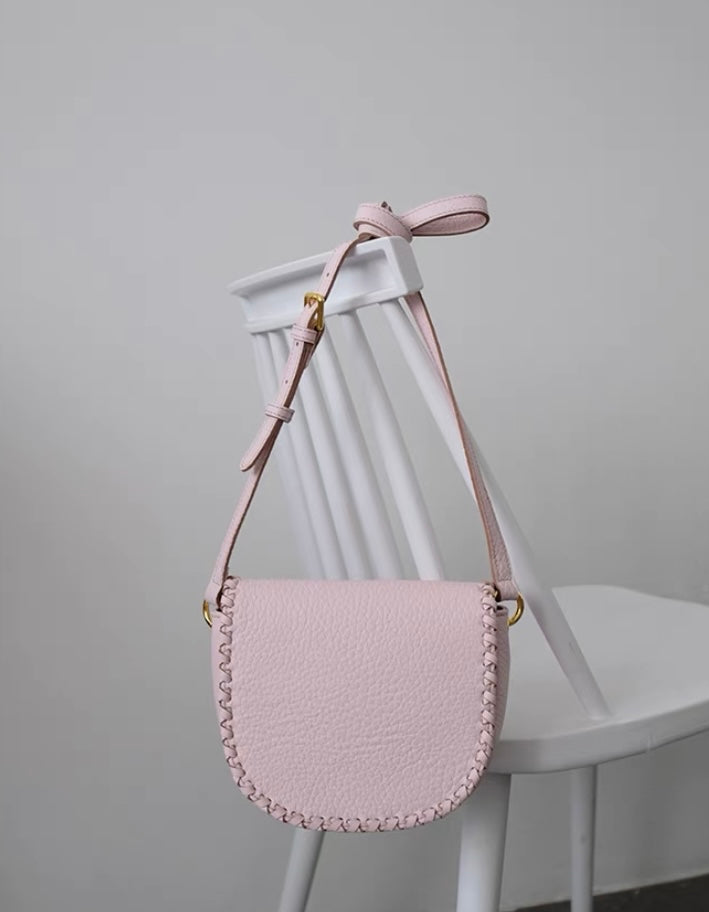 Jas - Handmade Leather Saddle Bag Pink