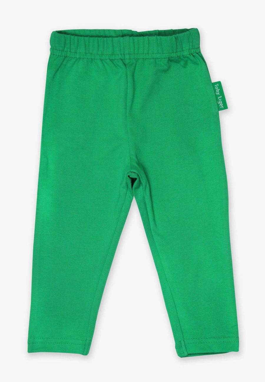 Grüne Basic-Leggings aus Bio-Baumwolle