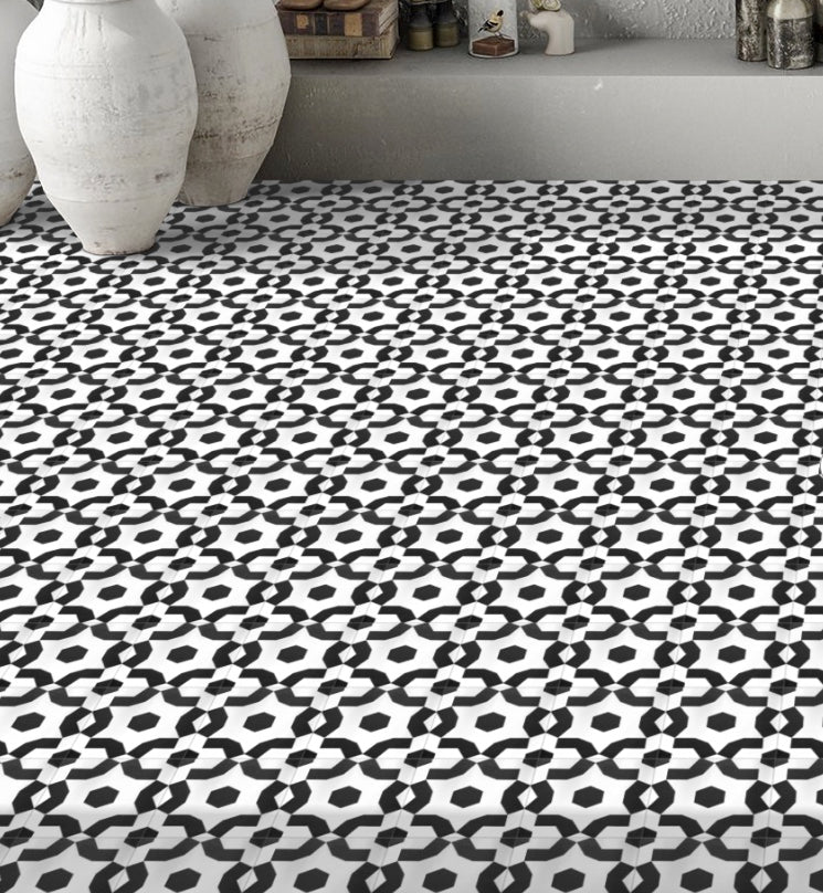 FAIZA black/white porcelain tile