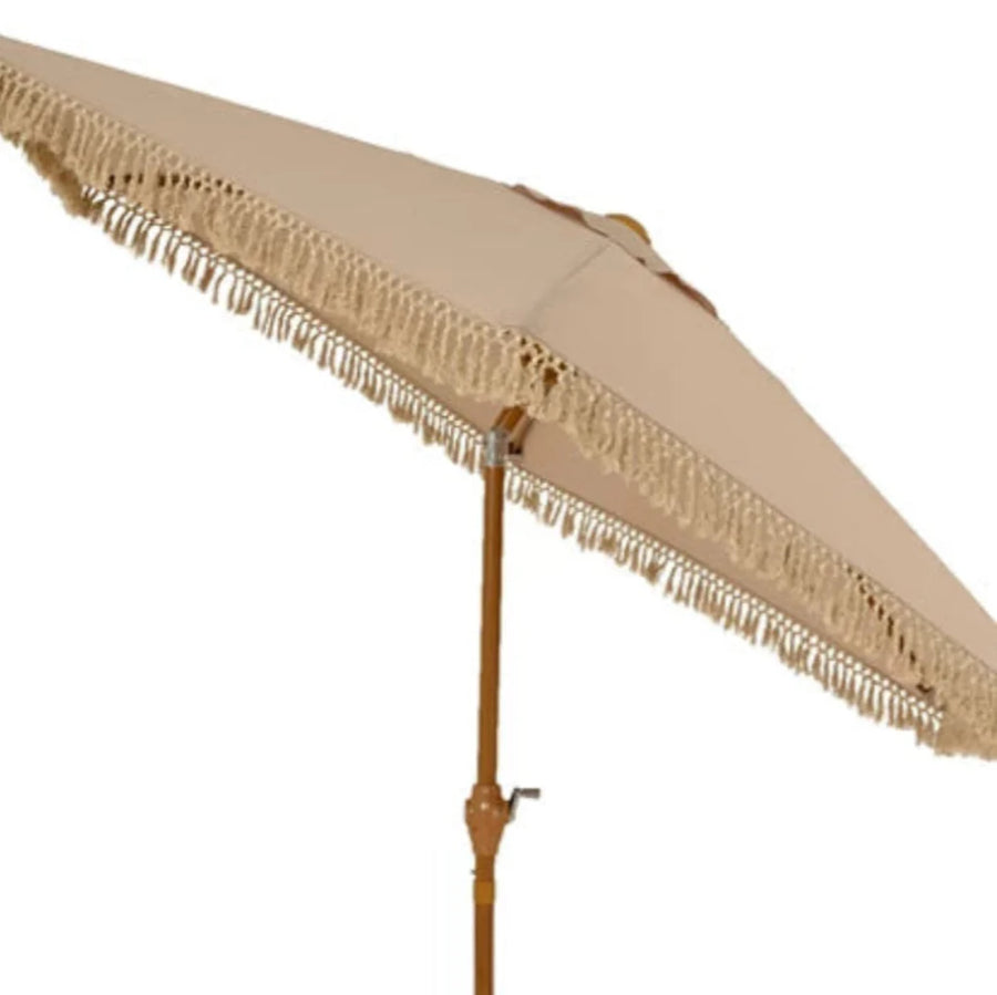 Taupe Pink Tassel Parasol - PRE-ORDER