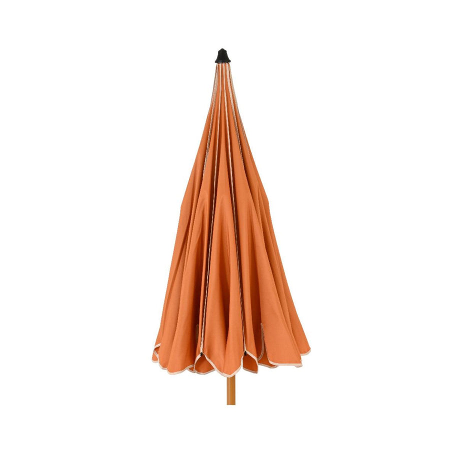 Two Tone Scalloped Parasol- Coral & Cream PRE ORDER