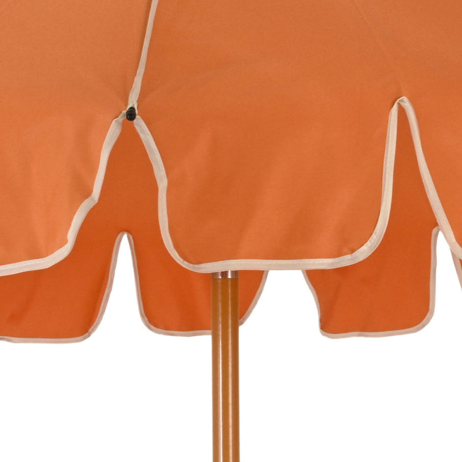 Two Tone Scalloped Parasol- Coral & Cream PRE ORDER