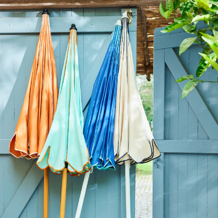 Two Tone Scalloped Parasol- Coral & Cream PRE ORDER