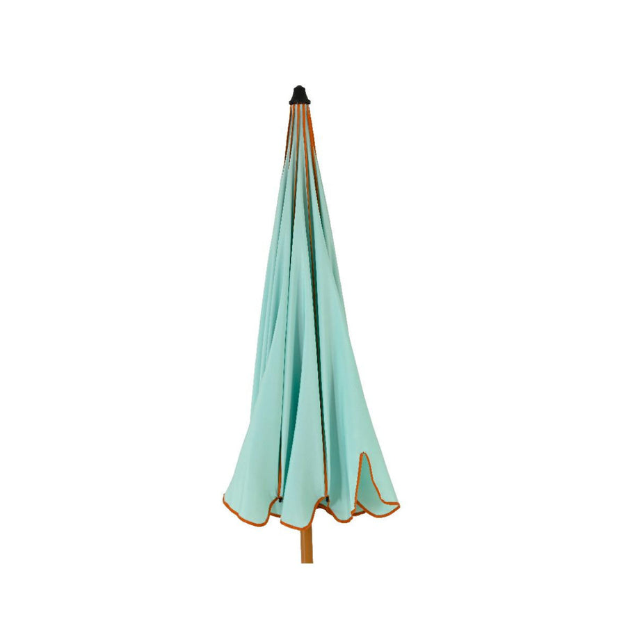 Two Tone Scalloped Parasol - Aqua & Coral PRE ORDER