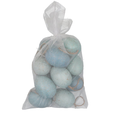 Set Of 12 Blue Speckled Eggs