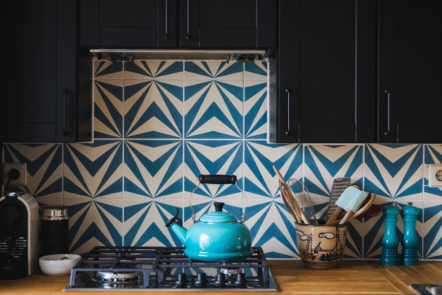 NEO Cement Tile - Blue/white tile