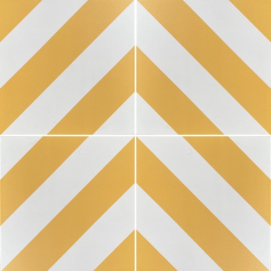 CHEVRON stripe porcelain tile- Yellow