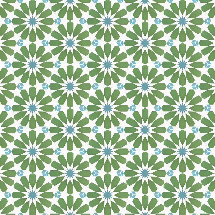 Luz green and turquoise porcelain tile