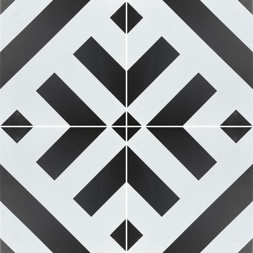 Green Ray geometric stripe tile