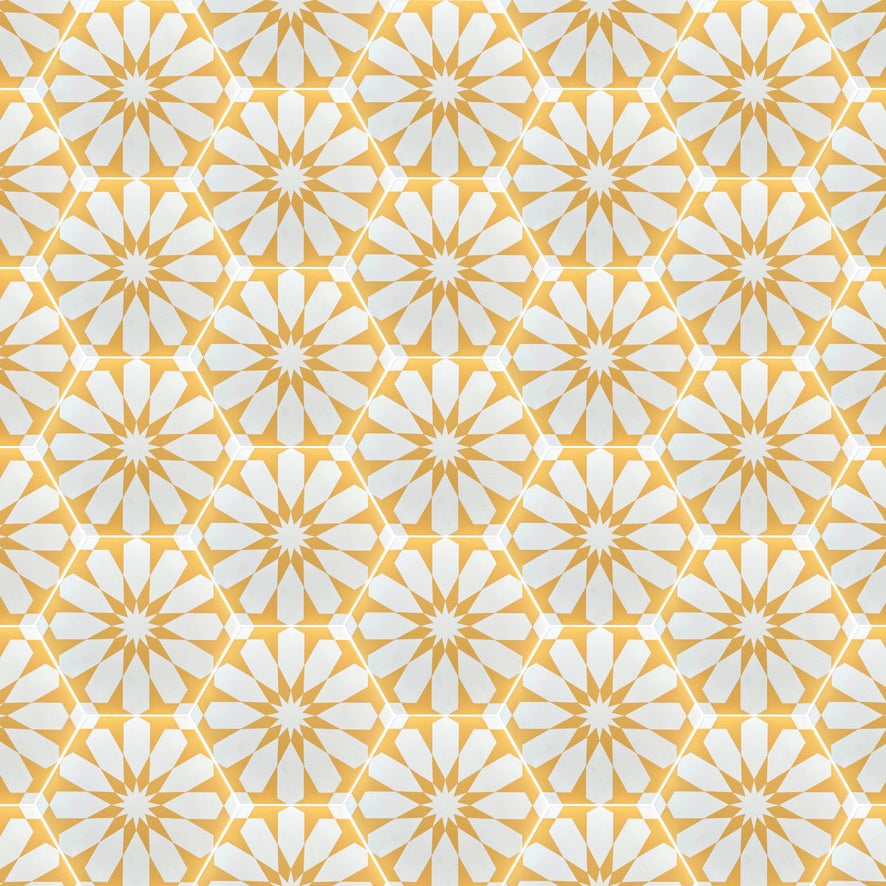 Luz yellow & white porcelain tile