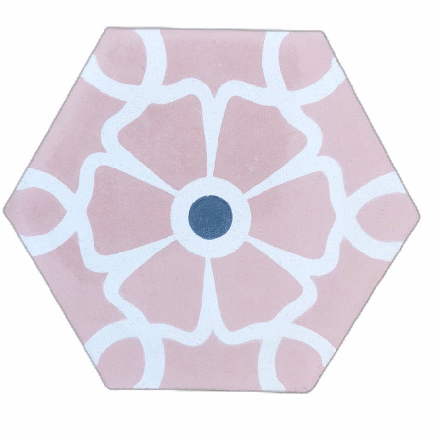 ELLA Cement Tile - Pink/white tile