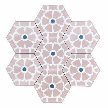 ELLA Cement Tile - Pink/white tile