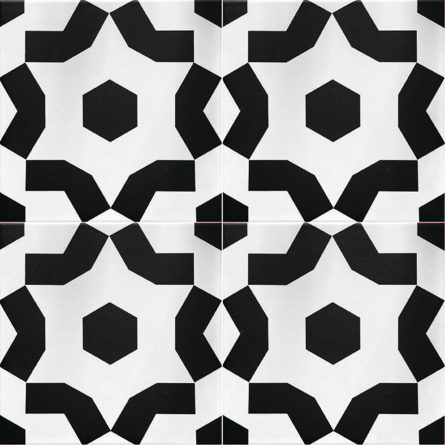 FAIZA black/white porcelain tile