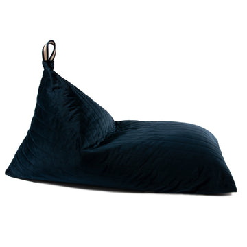 Essaouira Velvet Beanbag in Night Blue by Nobodinoz