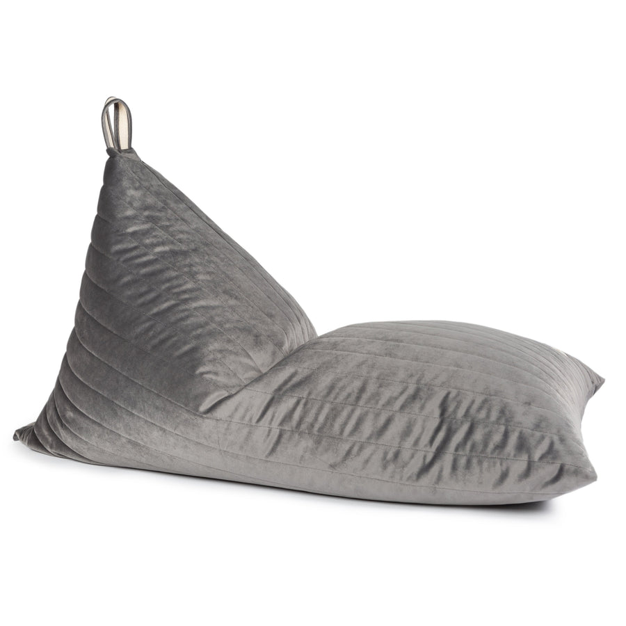 Essaouira Velvet Beanbag in Slate Grey by Nobodinoz