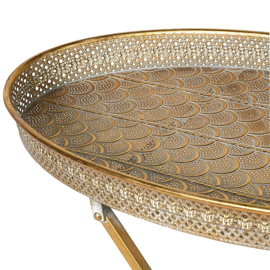 Oval Filigree Tray Table