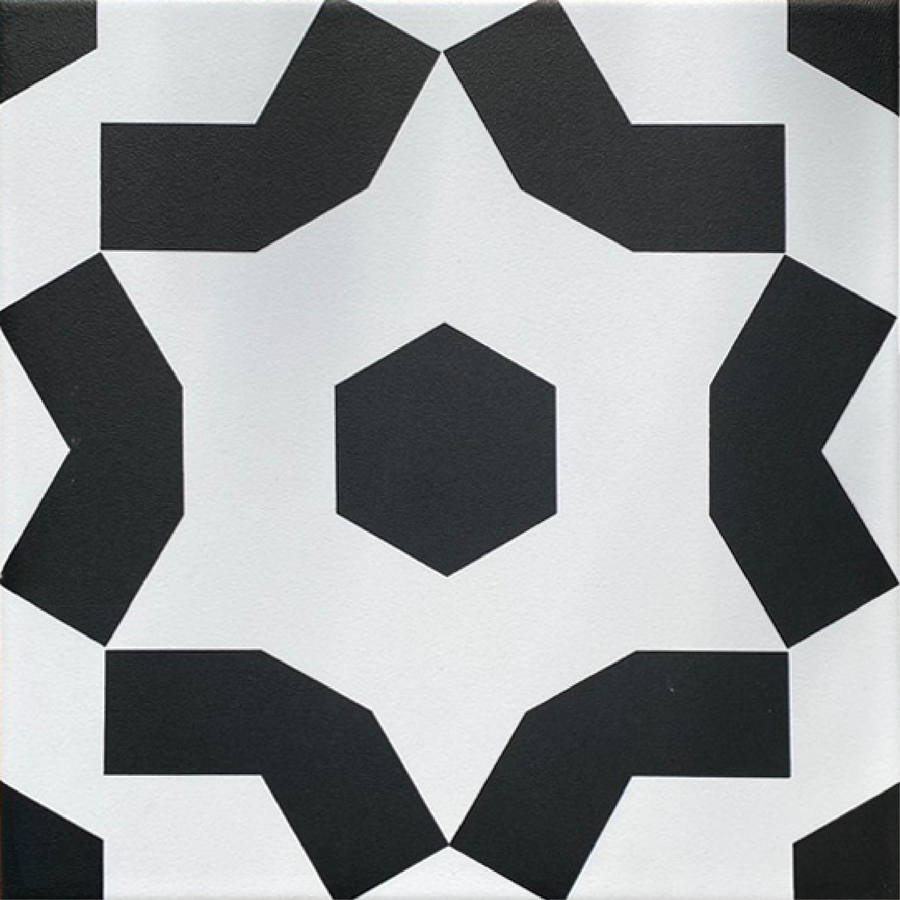 FAIZA black/white porcelain tile