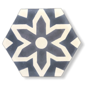 FLEUR cement tile - grey tile