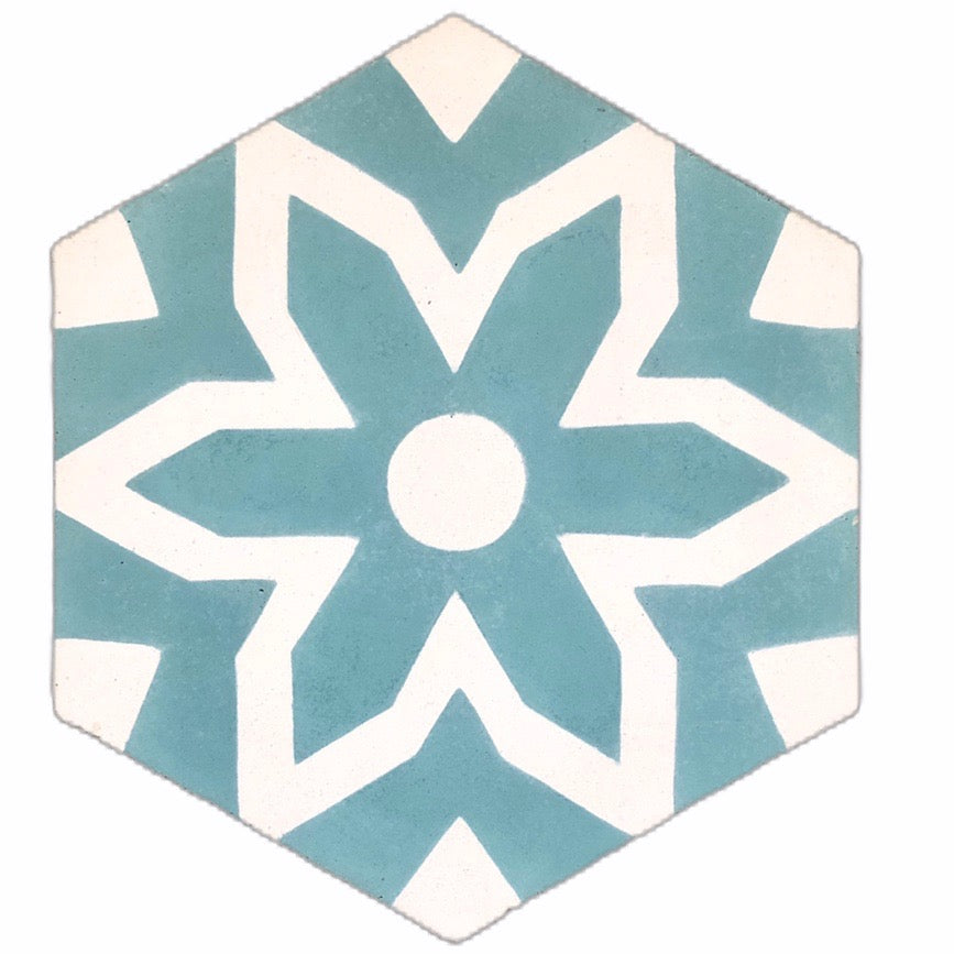 FLEUR cement tile - teal tile