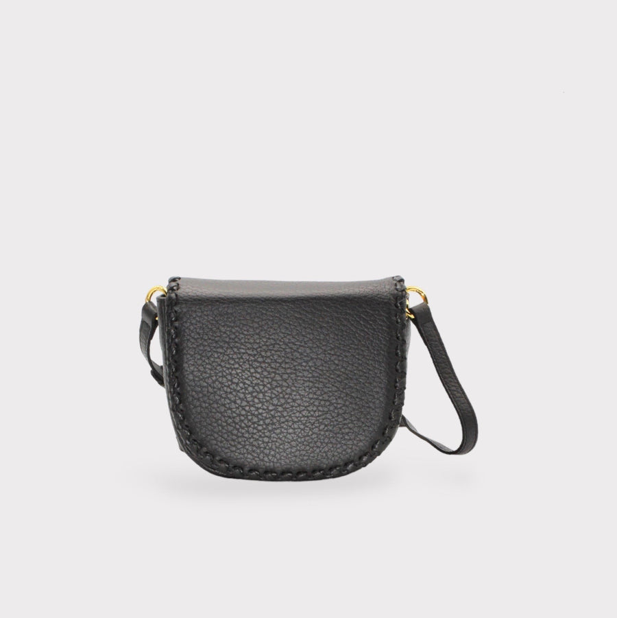 Jas - Handmade Leather Saddle Bag Black