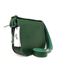 Natural Leather Saddle Bag Large – Green