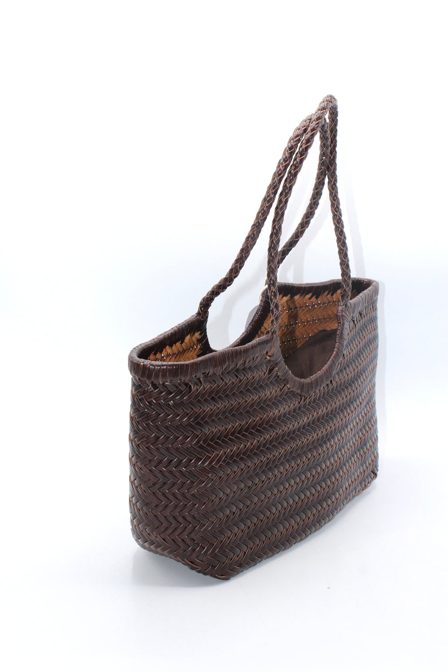 Carmel - Genuine Leather U Shape Handwoven Tote Bag