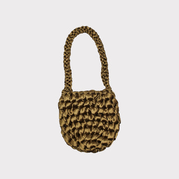 Handmade Satin Crochet Egg Shape Bucket Bag