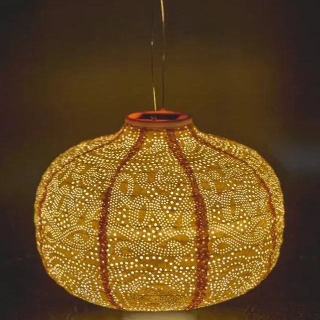 Moroccan Solar Lantern - Pumpkin Yellow