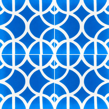 LOTUS cement tile - blue/white tile