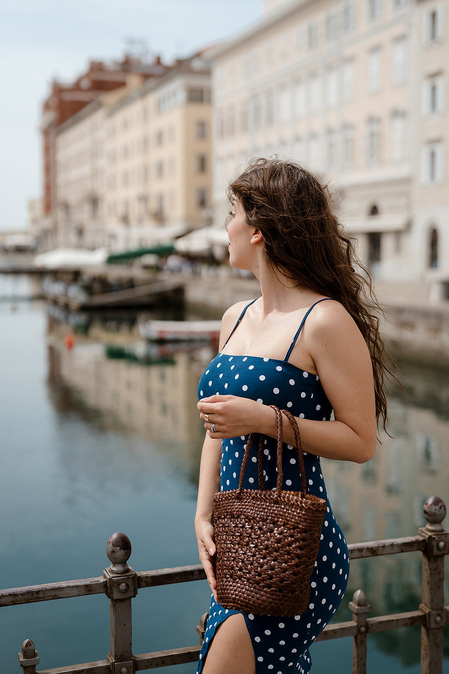 Ivy - Hand Woven Top Grain Leather Basket Bag Coffee