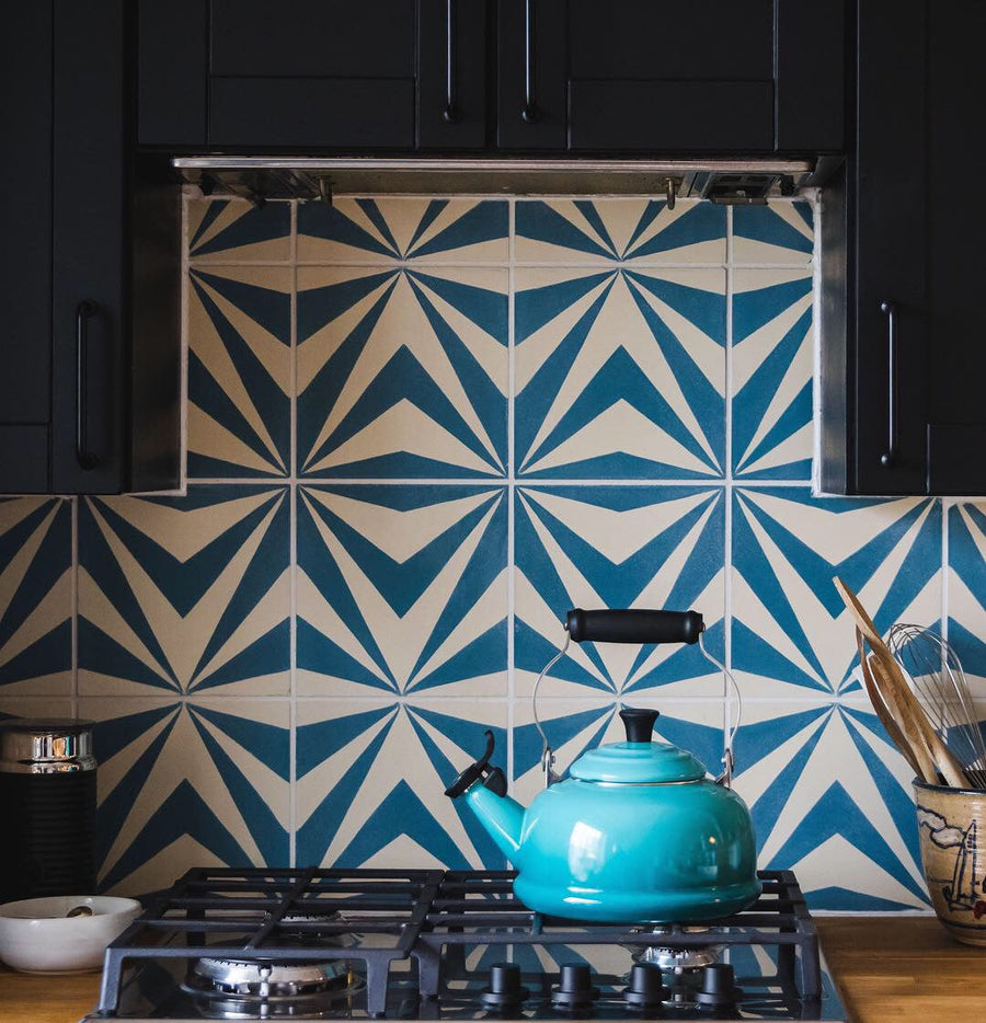 NEO Cement Tile - Blue/white tile