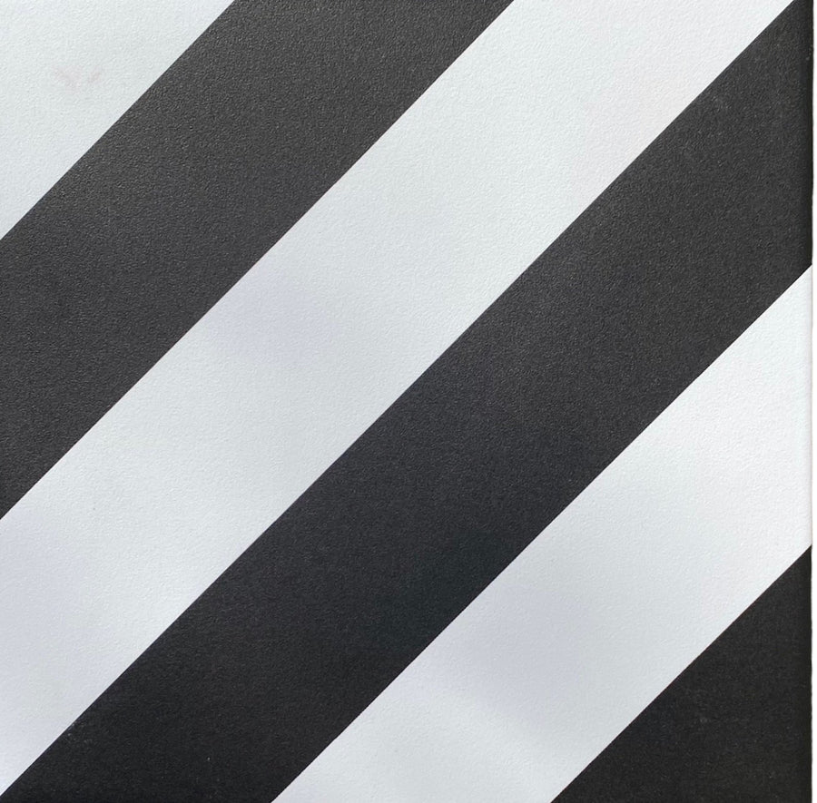 CHEVRON stripe porcelain tile - black/white