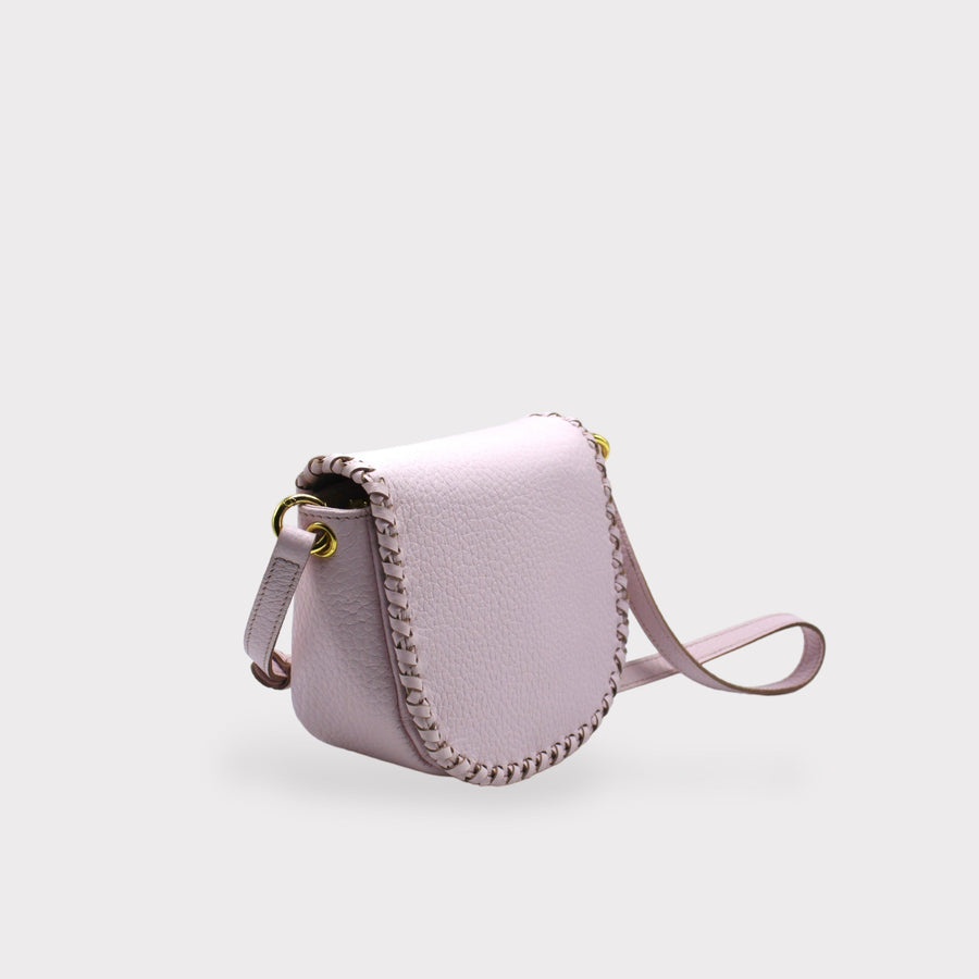 Jas - Handmade Leather Saddle Bag Pink