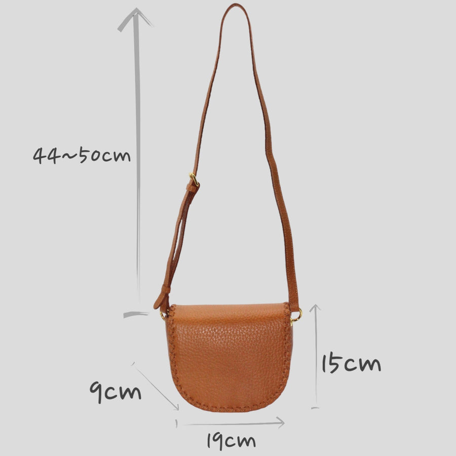 Jas - Handmade Leather Saddle Bag Caramel