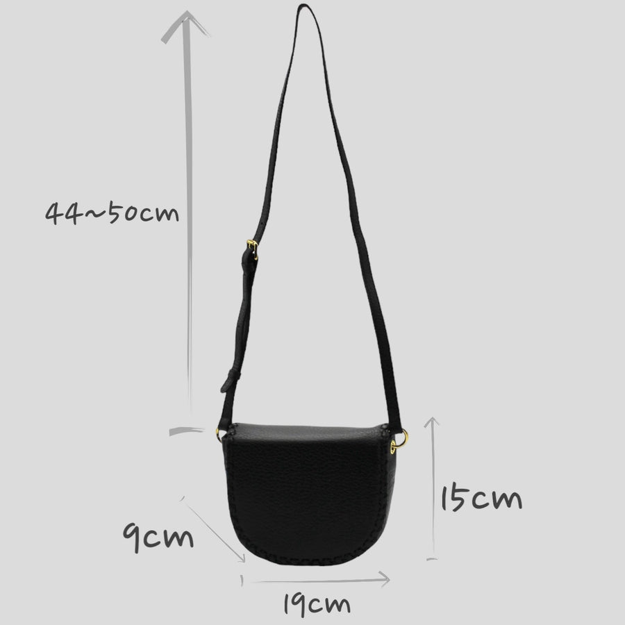 Jas - Handmade Leather Saddle Bag Black