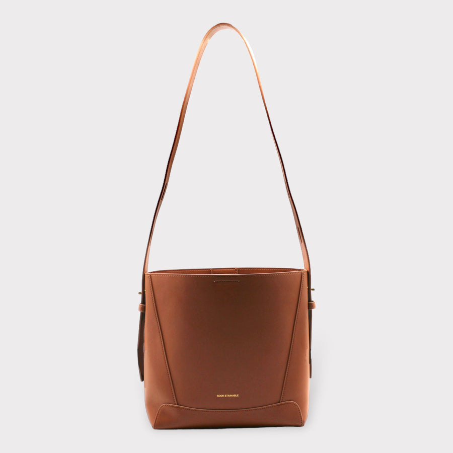 Oli - Apple Leather Midi Shoulder Cross-body Bag Brown