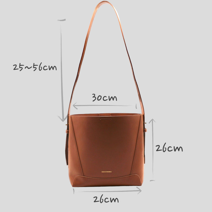 Oli - Apple Leather Midi Shoulder Cross-body Bag Brown