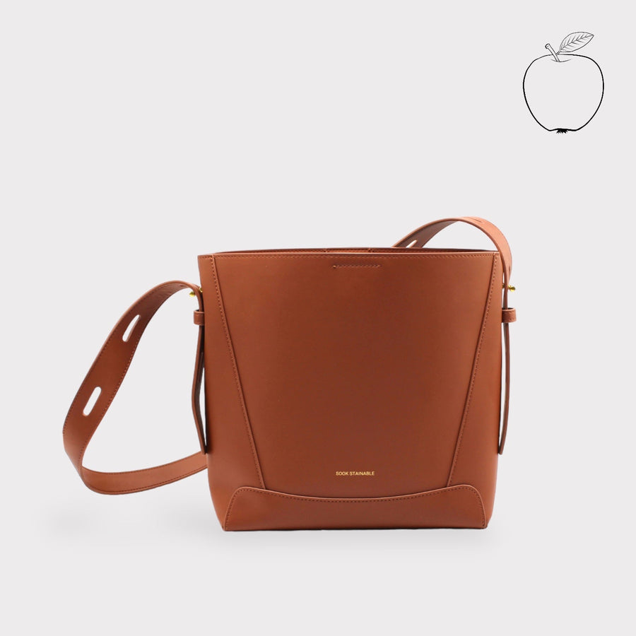 Oli - Apple Leather Midi Shoulder Cross-body Bag Brown