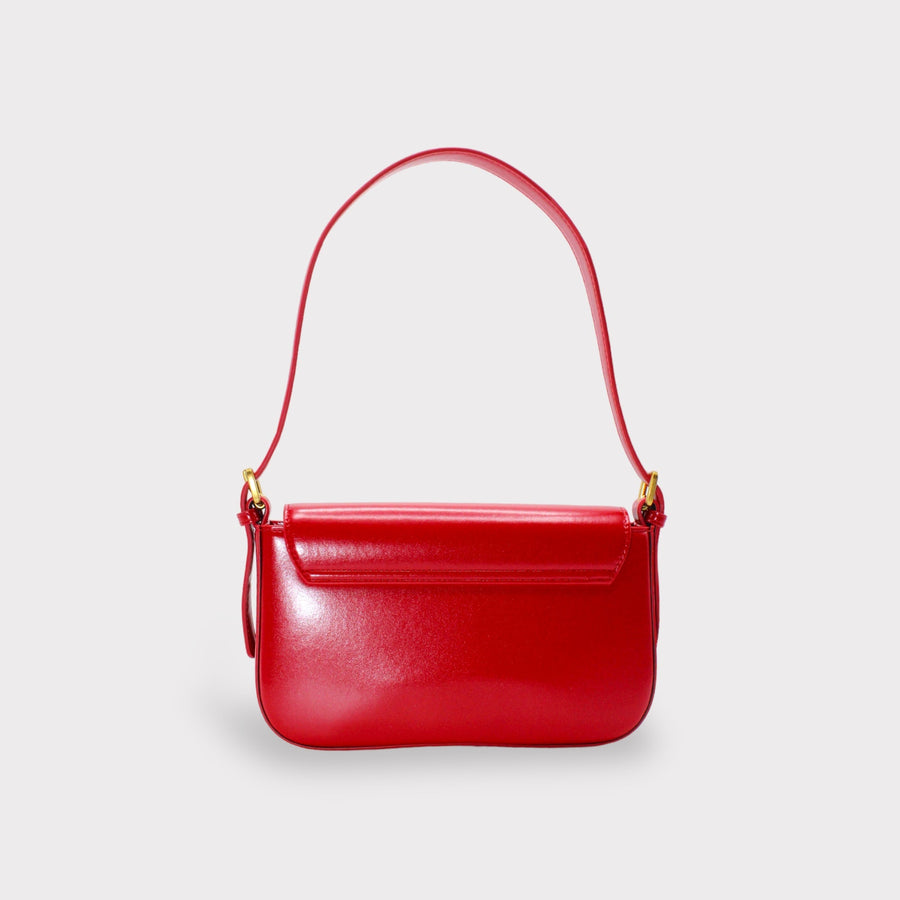 Isla - Vintage Gold Buckle Pochette Envelope Bag Red