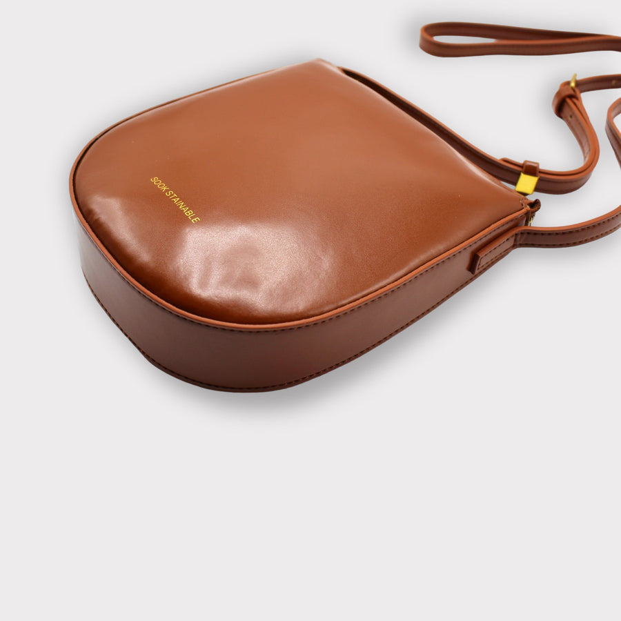 Eva - Apple Leather Strap Bag Brown